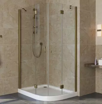 Душевой уголок Vegas Glass AFS-F Lux 100*80 05 01 L профиль бронза, стекло прозрачное AFS-F lux 100*80 05 01 L