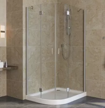 Душевой уголок Vegas Glass AFS-F Lux 100*80 07 01 R профиль матовый хром, стекло прозрачное AFS-F lux 100*80 07 01 R