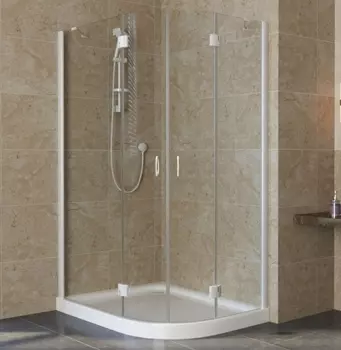 Душевой уголок Vegas Glass AFS-F Lux 110*100 01 01 L профиль белый, стекло прозрачное AFS-F lux 110*100 01 01 L