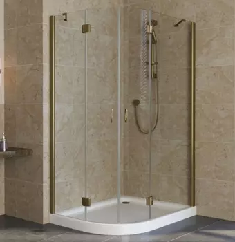 Душевой уголок Vegas Glass AFS-F Lux 110*100 05 01 R профиль бронза, стекло прозрачное AFS-F lux 110*100 05 01 R