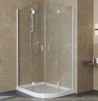 Душевой уголок Vegas Glass AFS-F Lux 110*80 01 01 L профиль белый, стекло прозрачное AFS-F lux 110*80 01 01 L