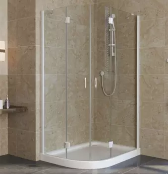 Душевой уголок Vegas Glass AFS-F Lux 110*80 01 01 R профиль белый, стекло прозрачное AFS-F lux 110*80 01 01 R