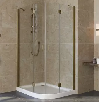 Душевой уголок Vegas Glass AFS-F Lux 110*80 05 01 L профиль бронза, стекло прозрачное AFS-F lux 110*80 05 01 L