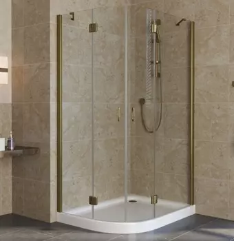Душевой уголок Vegas Glass AFS-F Lux 110*80 05 01 R профиль бронза, стекло прозрачное AFS-F lux 110*80 05 01 R