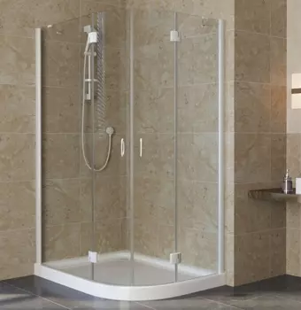 Душевой уголок Vegas Glass AFS-F Lux 120*100 01 01 L профиль белый, стекло прозрачное AFS-F lux 120*100 01 01 L