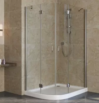 Душевой уголок Vegas Glass AFS-F Lux 120*100 08 01 R профиль глянцевый хром, стекло прозрачное AFS-F lux 120*100 08 01 R