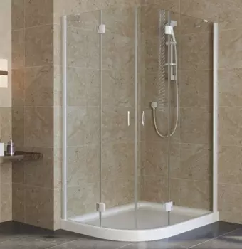 Душевой уголок Vegas Glass AFS-F Lux 120*110 01 01 R профиль белый, стекло прозрачное AFS-F lux 120*110 01 01 R