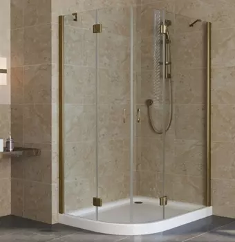 Душевой уголок Vegas Glass AFS-F Lux 120*110 05 01 R профиль бронза, стекло прозрачное AFS-F lux 120*110 05 01 R