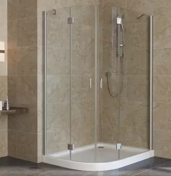 Душевой уголок Vegas Glass AFS-F Lux 120*110 07 01 R профиль матовый хром, стекло прозрачное AFS-F lux 120*110 07 01 R