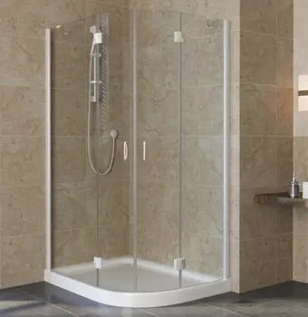 Душевой уголок Vegas Glass AFS-F Lux 120*80 01 01 L профиль белый, стекло прозрачное AFS-F lux 120*80 01 01 L