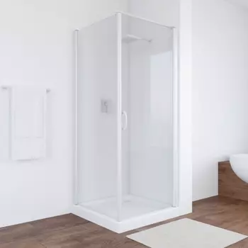 Душевой уголок Vegas Glass EP-Fis 0080 01 01 R профиль белый, стекло прозрачное EP-Fis 80 01 01 R