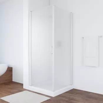 Душевой уголок Vegas Glass EP-Fis 0080 01 10 L профиль белый, стекло сатин EP-Fis 80 01 10 L
