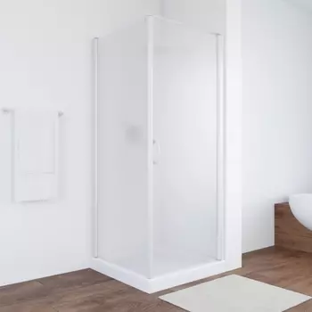 Душевой уголок Vegas Glass EP-Fis 0080 01 10 R профиль белый, стекло сатин EP-Fis 80 01 10 R