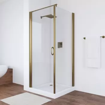 Душевой уголок Vegas Glass EP-Fis 0080 05 01 L профиль бронза, стекло прозрачное EP-Fis 80 05 01 L