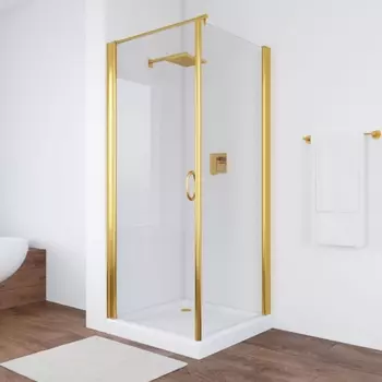 Душевой уголок Vegas Glass EP-Fis 0080 09 01 L профиль золото, стекло прозрачное EP-Fis 80 09 01 L