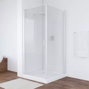 Душевой уголок Vegas Glass EP-Fis 0090 01 01 L профиль белый, стекло прозрачное EP-Fis 90 01 01 L