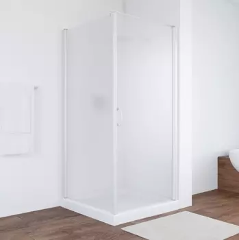 Душевой уголок Vegas Glass EP-Fis 0090 01 10 R профиль белый, стекло сатин EP-Fis 90 01 10 R