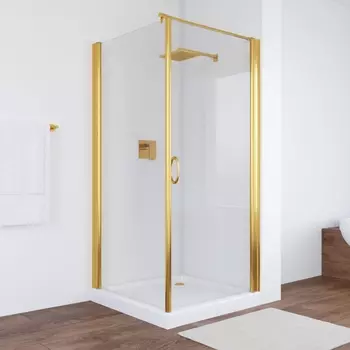 Душевой уголок Vegas Glass EP-Fis 0090 09 01 R профиль золото, стекло прозрачное EP-Fis 90 09 01 R