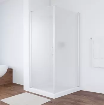 Душевой уголок Vegas Glass EP-Fis 80*100 01 10 L профиль белый, стекло сатин