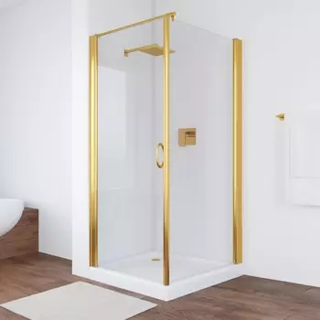 Душевой уголок Vegas Glass EP-Fis 80*100 09 01 L профиль золото, стекло прозрачное