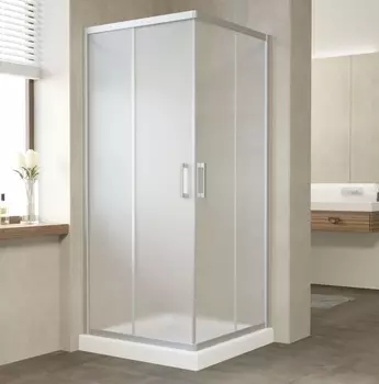 Душевой уголок Vegas Glass ZA 80 07 10 профиль матовый хром, стекло сатин