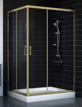 Душевой уголок Vegas Glass ZA-F 0120*100 05 01 профиль бронза, стекло прозрачное ZA-F 120*100 05 01