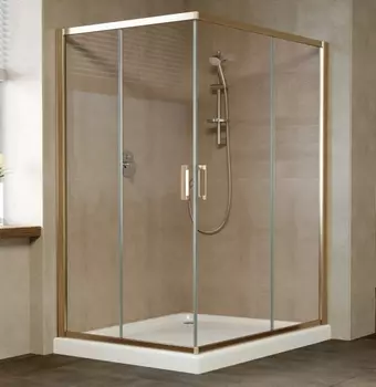 Душевой уголок Vegas Glass ZA-F 0120*110 05 05 профиль бронза, стекло бронза ZA-F 120*110 05 05
