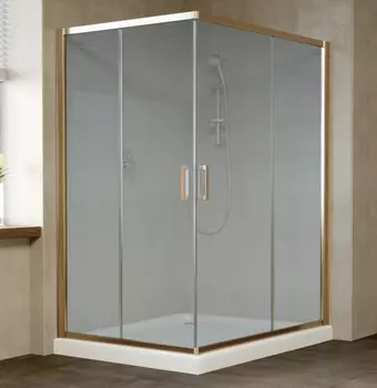 Душевой уголок Vegas Glass ZA-F 0120*110 05 10 профиль бронза, стекло сатин ZA-F 120*110 05 10