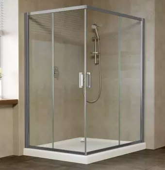 Душевой уголок Vegas Glass ZA-F 0120*110 07 01 профиль матовый хром, стекло прозрачное ZA-F 120*110 07 01