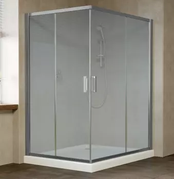Душевой уголок Vegas Glass ZA-F 0120*110 07 10 профиль матовый хром, стекло сатин ZA-F 120*110 07 10