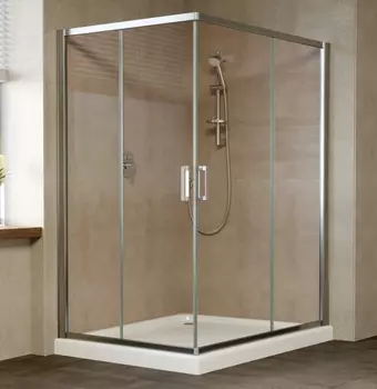 Душевой уголок Vegas Glass ZA-F 0120*110 08 05 профиль глянцевый хром, стекло бронза
