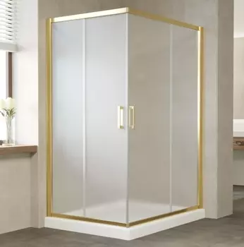 Душевой уголок Vegas Glass ZA-F 120*110 09 10 профиль золото, стекло сатин