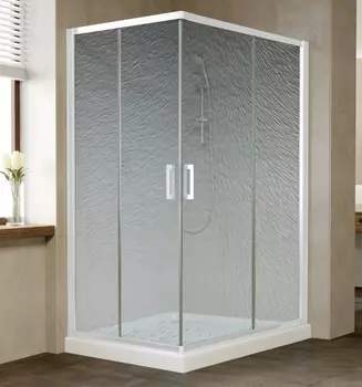 Душевой уголок Vegas Glass ZA-F 120*80 01 02 профиль белый, стекло шиншилла
