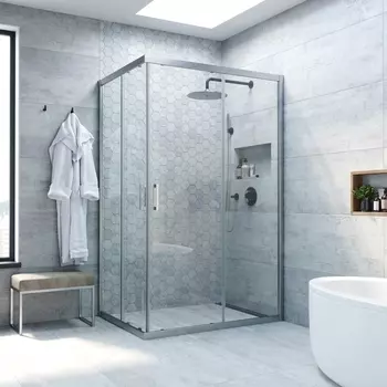 Душевой уголок Vegas Glass ZA-F Novo 110*80 07 01 профиль матовый хром. стекло прозрачное ZA-F NOVO 110*80 07 01