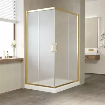 Душевой уголок Vegas Glass ZA-F Tur Novo 120*90 09 10 профиль золото, стекло сатин ZA-F TUR NOVO 120*90 09 10