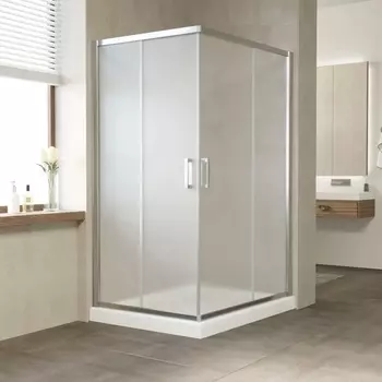 Душевой уголок Vegas Glass ZA-F Tur Novo 120*90 08 10 профиль глянцевый хром, стекло сатин ZA-F TUR NOVO 120*90 08 10