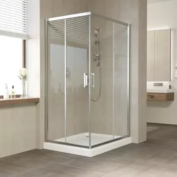 Душевой уголок Vegas Glass ZA-F Tur Novo 110*90 08 01 профиль глянцевый хром, стекло прозрачное ZA-F TUR NOVO 110*90 08 01