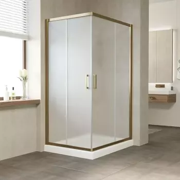 Душевой уголок Vegas Glass ZA-F Tur Novo 110*80 05 10 профиль бронза, стекло сатин ZA-F TUR NOVO 110*80 05 10