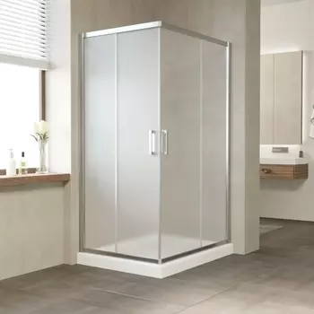 Душевой уголок Vegas Glass ZA-F Tur Novo 110*80 08 10 профиль глянцевый хром, стекло сатин ZA-F TUR NOVO 110*80 08 10