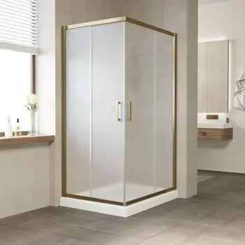 Душевой уголок Vegas Glass ZA-F Tur Novo 90*80 05 10 профиль бронза, стекло сатин ZA-F TUR NOVO 90*80 05 10