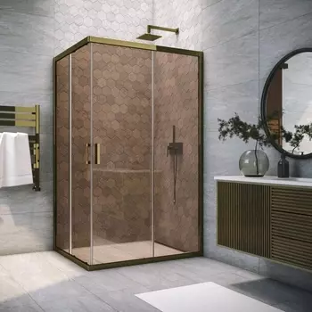 Душевой уголок Vegas Glass ZA-F Tur Novo h1900 100*80 05 05 профиль бронза, стекло бронза ZA-F TUR NOVO h1900 100*80 05 05
