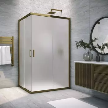 Душевой уголок Vegas Glass ZA-F Tur Novo h1900 90*80 05 10 профиль бронза, стекло сатин ZA-F TUR NOVO h1900 90*80 05 10