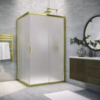 Душевой уголок Vegas Glass ZA-F Tur Novo h1900 90*80 09 10 профиль золото, стекло сатин ZA-F TUR NOVO h1900 90*80 09 10