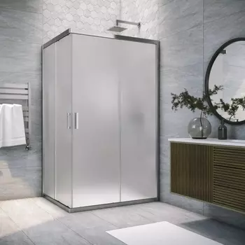 Душевой уголок Vegas Glass ZA-F Tur Novo h1900 90*80 08 10 профиль глянцевый хром, стекло сатин ZA-F TUR NOVO h1900 90*80 08 10