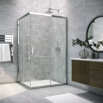 Душевой уголок Vegas Glass ZA-F Tur Novo h1900 90*80 08 01 профиль глянцевый хром, стекло прозрачное ZA-F TUR NOVO h1900 90*80 08 01