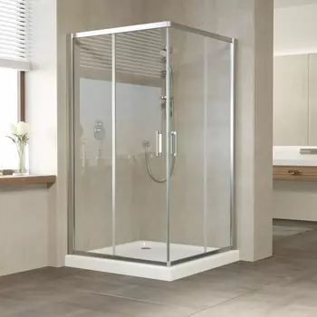 Душевой уголок Vegas Glass ZA Tur Novo 120 08 01 профиль глянцевый хром, стекло прозрачное ZA TUR NOVO 120 08 01