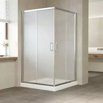 Душевой уголок Vegas Glass ZA Tur Novo 120 08 10 профиль глянцевый хром, стекло сатин ZA TUR NOVO 120 08 10