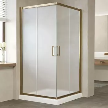 Душевой уголок Vegas Glass ZA Tur Novo 100 05 10 профиль бронза, стекло сатин ZA TUR NOVO 100 05 10