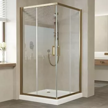 Душевой уголок Vegas Glass ZA Tur Novo 100 05 01 профиль бронза, стекло прозрачное ZA TUR NOVO 100 05 01