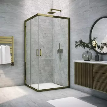 Душевой уголок Vegas Glass ZA Tur Novo h1900 100 05 01 профиль бронза, стекло прозрачное ZA TUR NOVO h1900 100 05 01